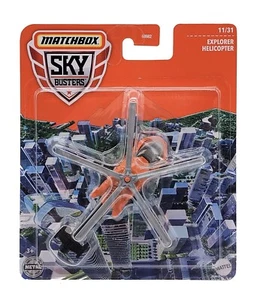 Matchbox 2021 Sky Busters Diecast Metal Helicopter - #11/31 Explorer Helicopter - Picture 1 of 6