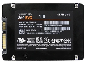 Samsung 860 EVO MZ-76E1T0B 1TB 2.5 Sata Dell Hp Lenovo Laptop Pc Apple - Afbeelding 1 van 1