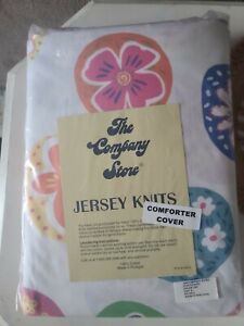 NEW THE COMPANY STORE KING KERSEY KNITS COMFORTER COVER DUVET FLOWERS  COLORFUL