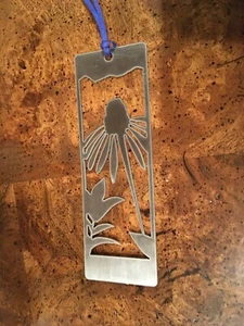 METAL DIE-CUT BOOK MARK-ECHINACEA FLOWER-6” X 2” PAGE MARKER #8 - Picture 1 of 3