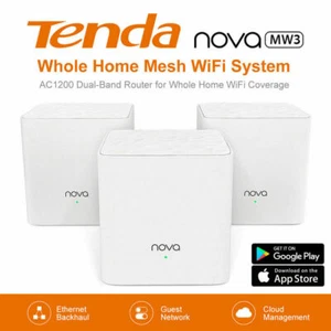 3-Pack Tenda Nova MW3 Whole Home Mesh Router 1200 MBPS WiFi System Coverage - Picture 1 of 12