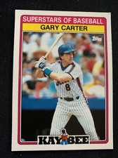 1989 Topps Kaybee Superstars of Baseball Card #4 Gary Carter Mets Nm Free Ship!