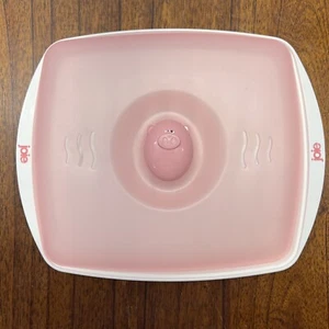 JOIE Oink Oink Microwave Bacon Tray & Splatter Lid, Piggy, Pink, 11 x 9 x 1" - Picture 1 of 6