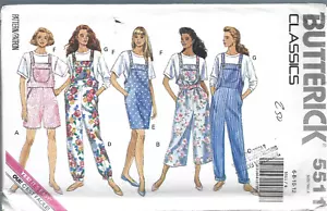 Vintage Butterick Classics Pattern #5511-Misses Jumpsuit-Jumper-Top Sizes 6-12 - Picture 1 of 1