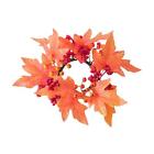 Fall Candle Rings Maple Leaves Wreath Table Centerpieces Mini Candle Wreaths