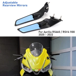 Adjustable Rearview Mirror Stealth Mirrors For Aprilia RS660 2020-2024 RSV4 1100 - Picture 1 of 12