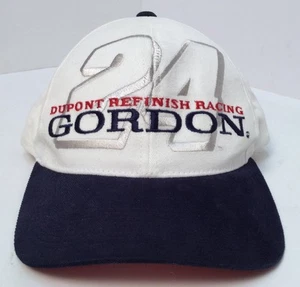 NASCAR DuPont Racing Jeff Gordon 24 Cap Hat Adjustable Strapback White Blue Red - Picture 1 of 9