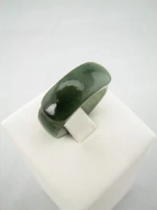 Genuine Natural Green Jade Saddle Ring Band Size 9 #G348 - Picture 1 of 4