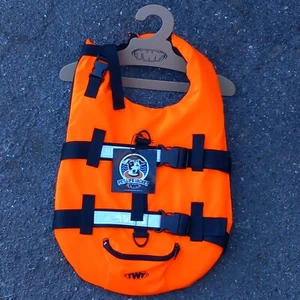 TWF Dog Life Jacket / Buoyancy Aid / Pet Float Hi Vis Orange Size Medium - Picture 1 of 12