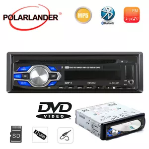 Single 1 Din Car Radio DVD CD MP3 Player Audio Stereo FM Bluetooth In-dash Unit - Picture 1 of 10