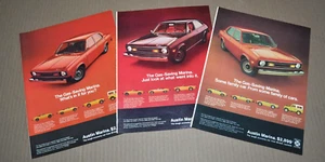 1974 AUSTIN MARINA advertisements x3, with Rover Jaguar Triumph MGB - Picture 1 of 4