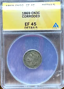 1869 Nickel Three-Cent Piece - Picture 1 of 2