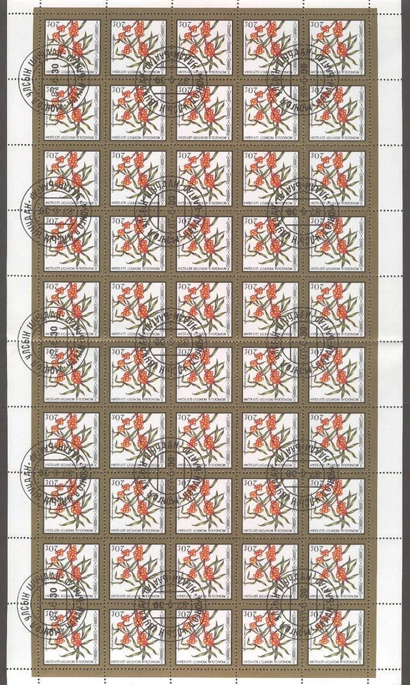 Hoja Mongolia F90 1987 Flora Plantas Bayas Frutas/20/ Foto 1 de 1