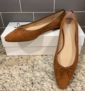 VERONICA BEARD Sz 7.5 M Catherine Suede Ballet Flat J0025L2201 Caramel MSRP $350 - Picture 1 of 6