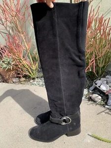 Frye Kirsten Harness Women’s Over The Knee Suede Black Boots Size 7 - Picture 1 of 17