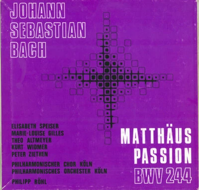 3LP Box Private BACH St. Matthew Passion ROHL SPEISER GILLES ALTMEYER 1972 LIVE - Image 1 of 2