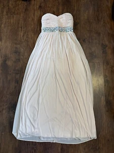 Women’s Trixxi Strapless Sweetheart Neckline Bedazzled Pink Prom Evening Dress 5 - Picture 1 of 9