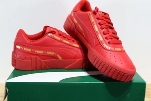 Puma Cali Taping Jr Sneakers Red & Gold Sizes 4C - Picture 1 of 7