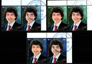 JORDAN 2012 HUSSEIN CROWN PRINCE 18th BIRTHDAY, 3 PAIRS FIRST DAY CANCEL MNH - Picture 1 of 8
