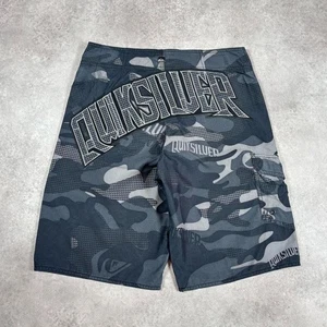 Y2K grunge Quiksilver camo cargo shorts board shorts with back hit - Picture 1 of 7