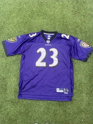 复古 Reebok WILLIS MCGAHEE #23 巴尔的摩乌鸦队球衣女式 XL 紫色 — 第 1/4 张图片