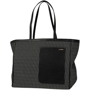 Valextra K-Val Borsa Media Tote Bag Keval Uomo Tessuto Nero V5B14 629 0Nbn - Foto 1 di 8