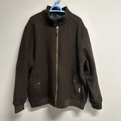 Woolrich Dark Brown Wool Bomber Jacket. Size 2XL - FREE UK POSTAGE - Image 1 of 4