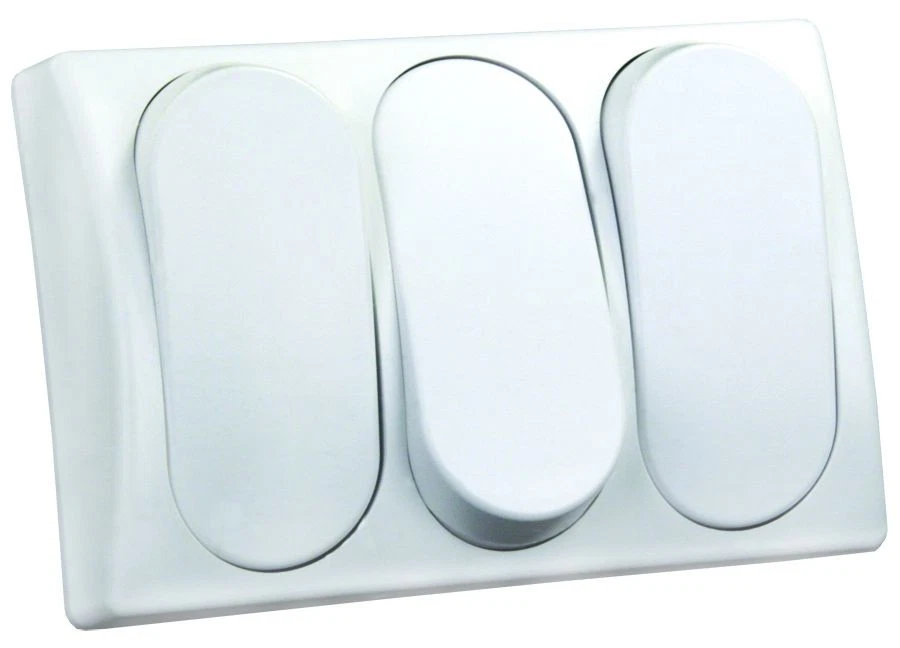 Jr Products 13595 Modular On Off Switch - Triple White Foto 1 de 4