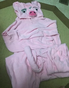 Rosa Schwein Fleece Knopfleiste Unionsanzug weiche Nachtwäsche Kostüm Gr: XL Unisex - Bild 1 von 2