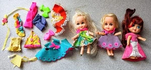 1965 Mattel 3,25" Biegepuppe mit Kleidung, 3 Puppen - Bild 1 von 5