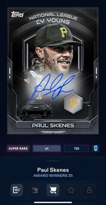 DIGITALE KARTE Topps Bunt 2025 AWARD WINNER SR SIGNATURE PAUL SKENES PIRATEN - Bild 1 von 2