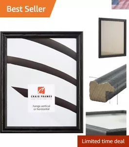 Traditional 21 by 28 Inch Wall-Mount Picture Frame, Black with Wood Grain Finish - Picture 1 of 9