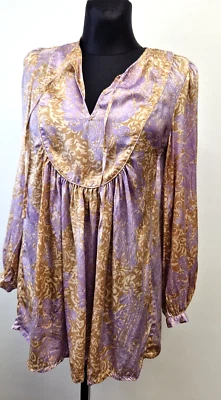 Baum und Pferdgarten tunic boho wet 100% silk paisley top size 36 loose blouse 1 - Image 1 of 4