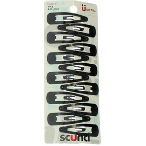 2 Pack Scunci Snap Clips Hair Barrettes, 12 Ct - Picture 1 of 1