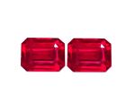 Natural Red Ruby 8-10 Ct Loose CERTIFIED Gemstone ruby Pair Octagon Cut Gem AR08