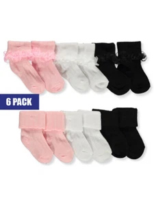 Princess Rose Baby Girls' 6-Pack Fancy Socks - Picture 1 of 4