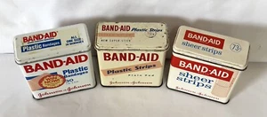 3 Vintage Pflaster Bandagen Kunststoff & transparente Streifen Dosen Posten - Bild 1 von 11