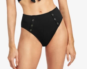 NUEVO ROBIN PICCONE 'Amy' Detalle a Presión Cintura Alta Bikini Parte Inferior S Pequeño Regaliz - Imagen 1 de 6