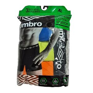 NEW Umbro Men's 3 Pack Boxer Brief Essential Cotton Stretch Size XL Waist 40-42