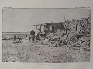 House At Ojo Caliente Farming Village Zuni New Mexico 1891 Original Print - Picture 1 of 2