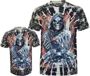 Tie Dye T-Shirt Grim Reaper's Game Born to Lose Live to Win Glow in Dark by Wild - Picture 1 of 5