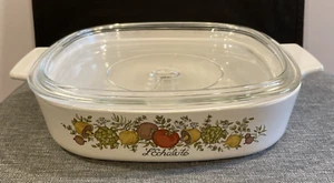 Vintage CorningWare A-8-B Spice of Life L'ECHALOTE 8" x 8" x 1,75" Coperchio Pyrex (A-9-C) - Foto 1 di 23