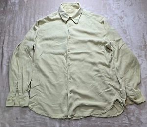 Tommy Bahama Shirt Mens M Long Sleeve Button Up Ivory Waffle Knit 100% Silk - Picture 1 of 10