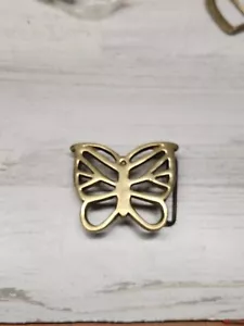 Solid Brass "Butterfly" Belt Buckle Vintage 1970's Hippy Chick Cool  - Picture 1 of 5