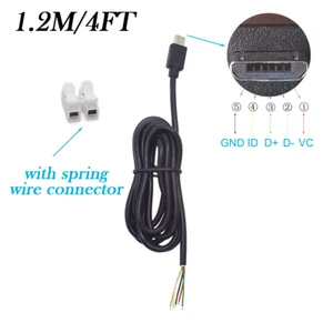 1x 1.2M/4FT Micro USB 5-Pin coleta macho con 5 cables desnudos para reparación de teléfonos hágalo usted mismo - Imagen 1 de 5