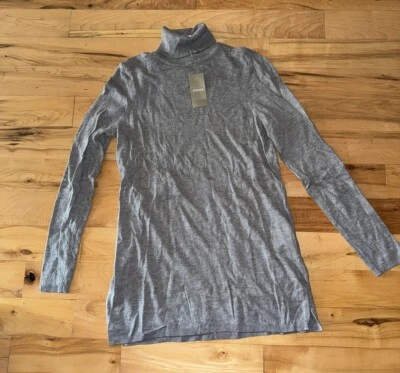 Suéter gris cuello alto Chico’s para mujer talla pequeña mezcla de seda nuevo con etiquetas Foto 1 de 4