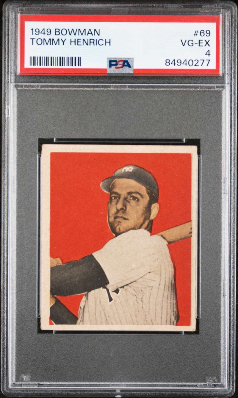 1949 Bowman #69 Tommy Henrich New York Yankees PSA 4 VG - EX!!