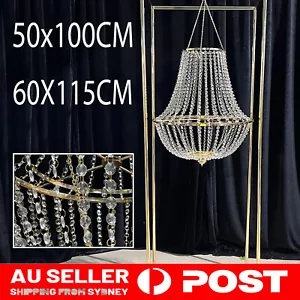 Gold Acrylic Crystal Chandelier 50/60cm Wedding Event Decoration Luxury Modern - Picture 1 of 14