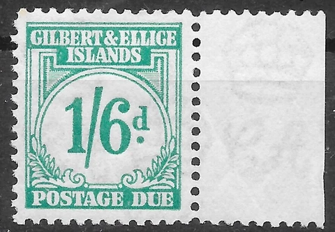 GILBERT & ELLICE IS. SGD8 1940 1/6 TURQUOISE-GREEN POSTAGE DUE MNH (r) Cover