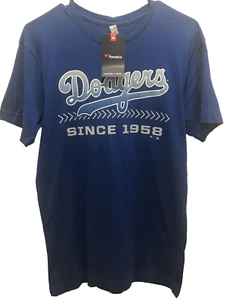 Los Angeles Dodgers Fanatics T Shirt Size Medium Blue Since 1958 MLB NWT - Picture 1 of 7